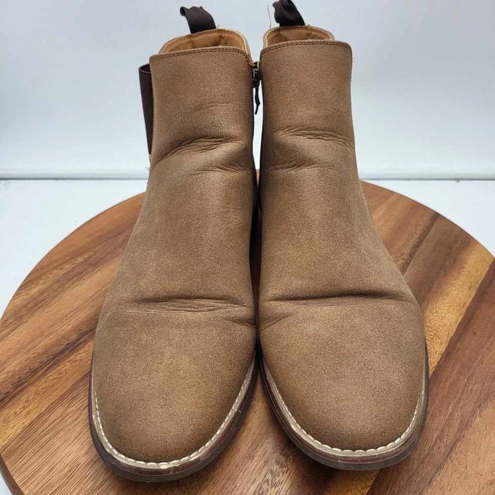 Steve Madden Chelsea Boots Mens Size 12 M Beige Vegan Leather Vince Casual Shoes